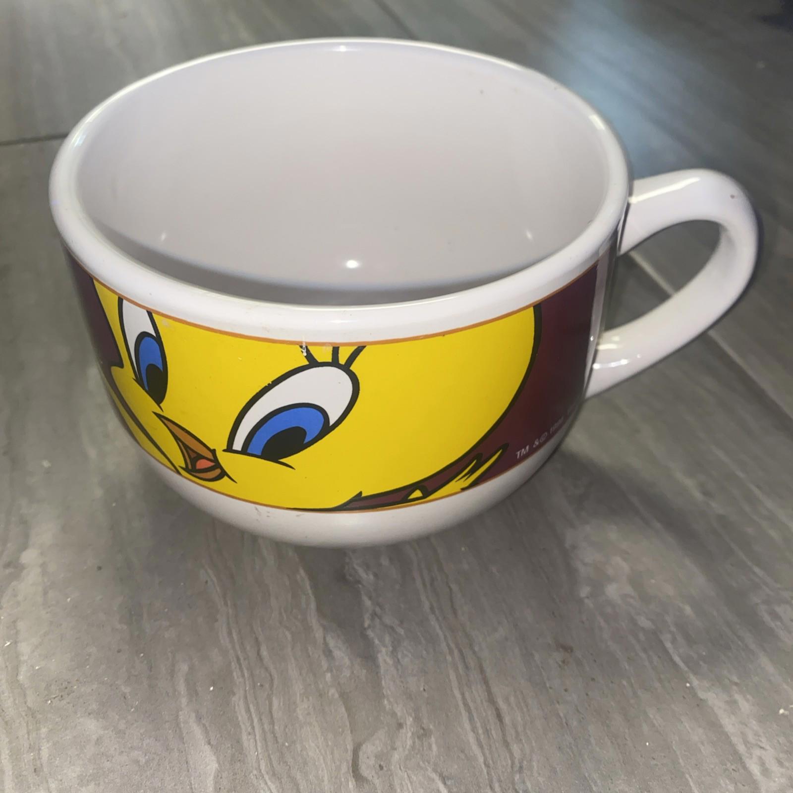 Vtg Looney Tunes Coffee Bowl Warner Bros 1998 Tweety Bird