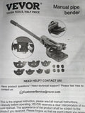 Vevor Manual Pipe Bender SWG25 New Open Box
