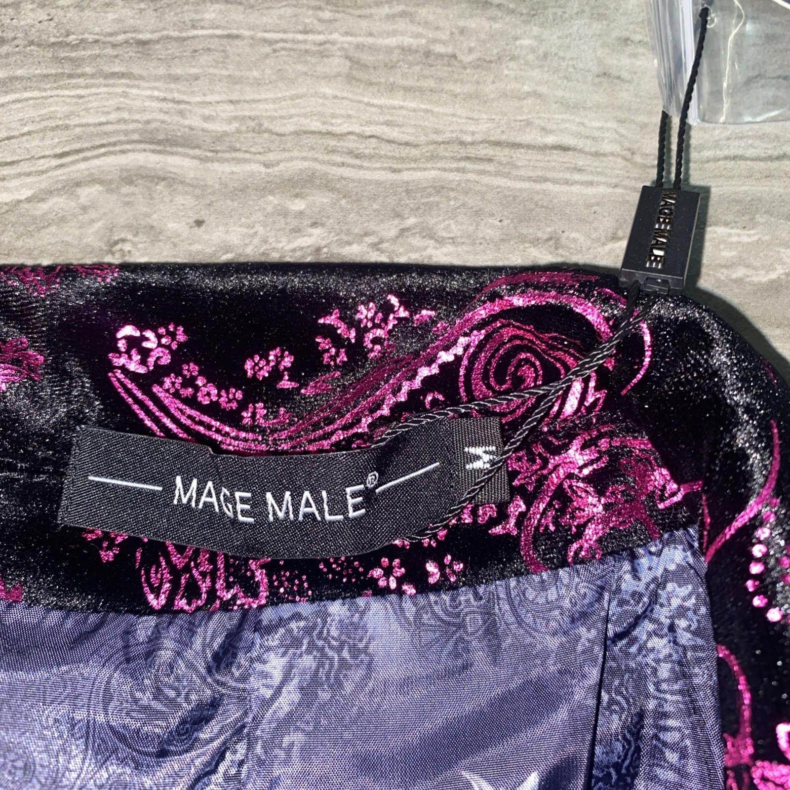 Mage Male Men Suit Jacket Size Medium Purple Pink Paisley