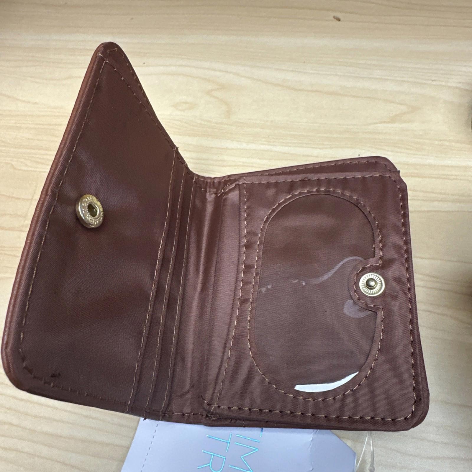 Time And Tru Brown faux Leather Twofold Wallet New