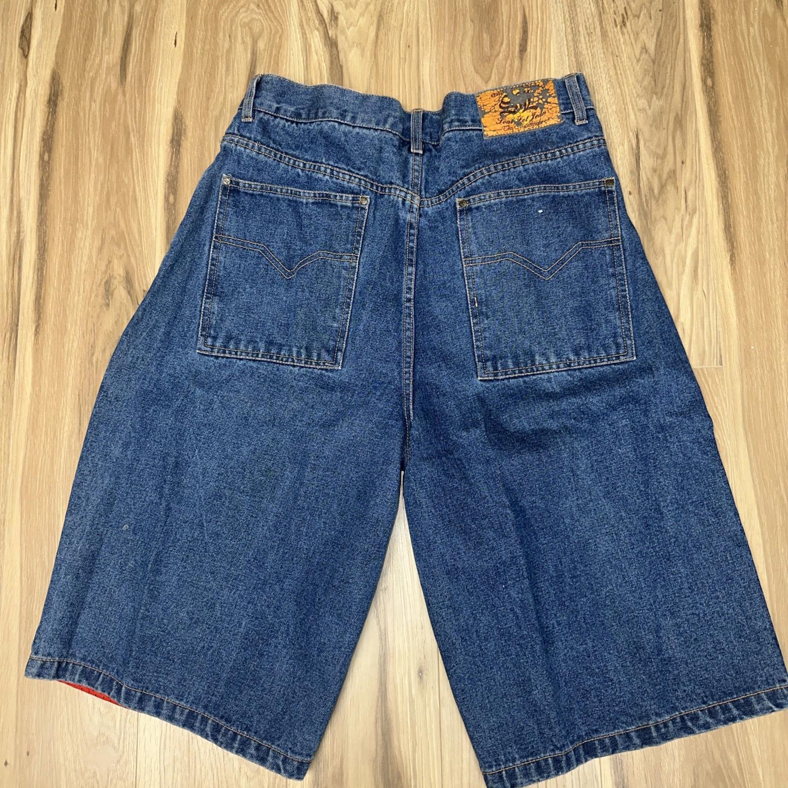 Vintage NBA Miami Heat Shaq Patch Jean Denim Shorts 34 Y2K
