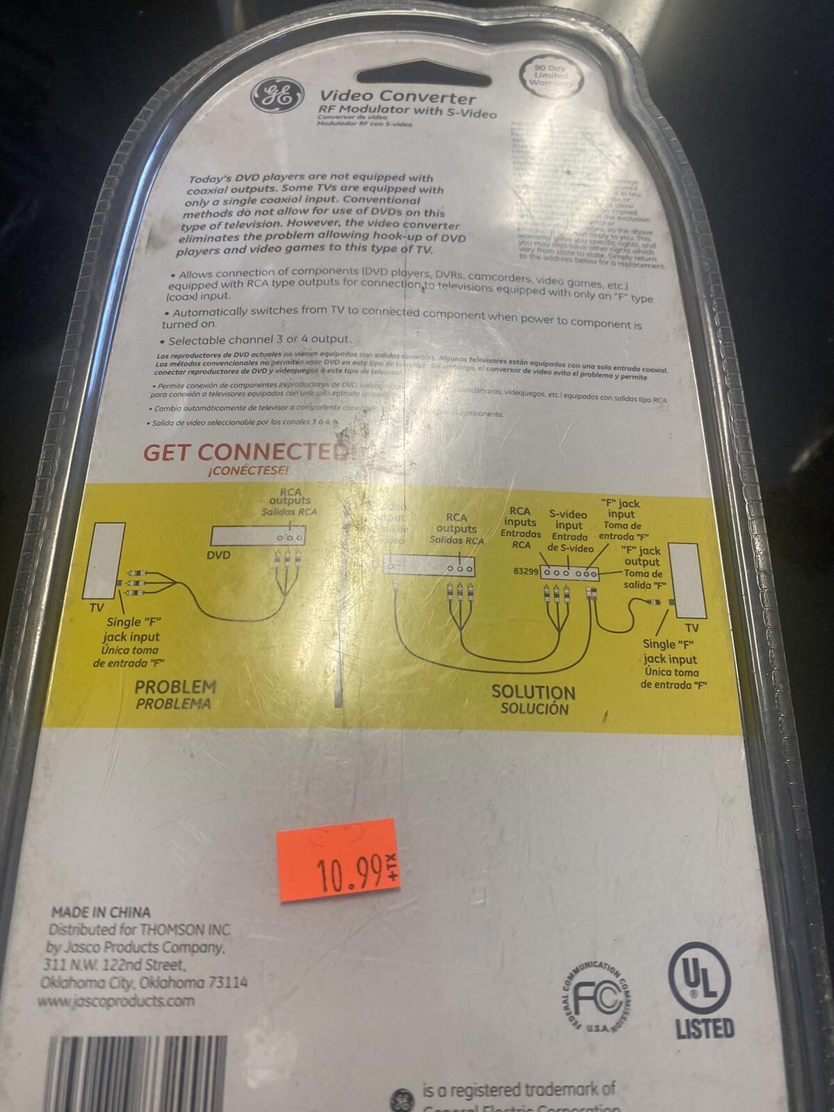 GE Video Converter RF Connect DVD Video Game DVR VHS
