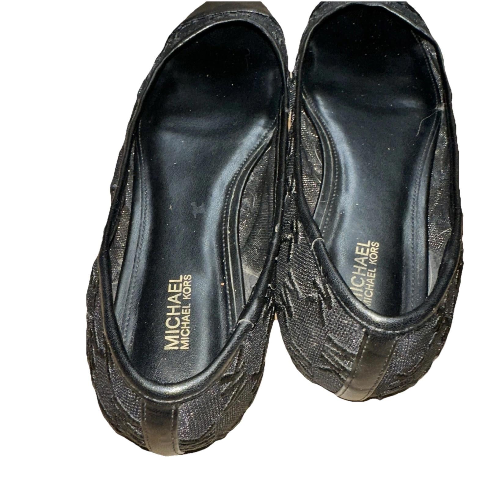 michael kors black lockhart ballet flats size 8.5