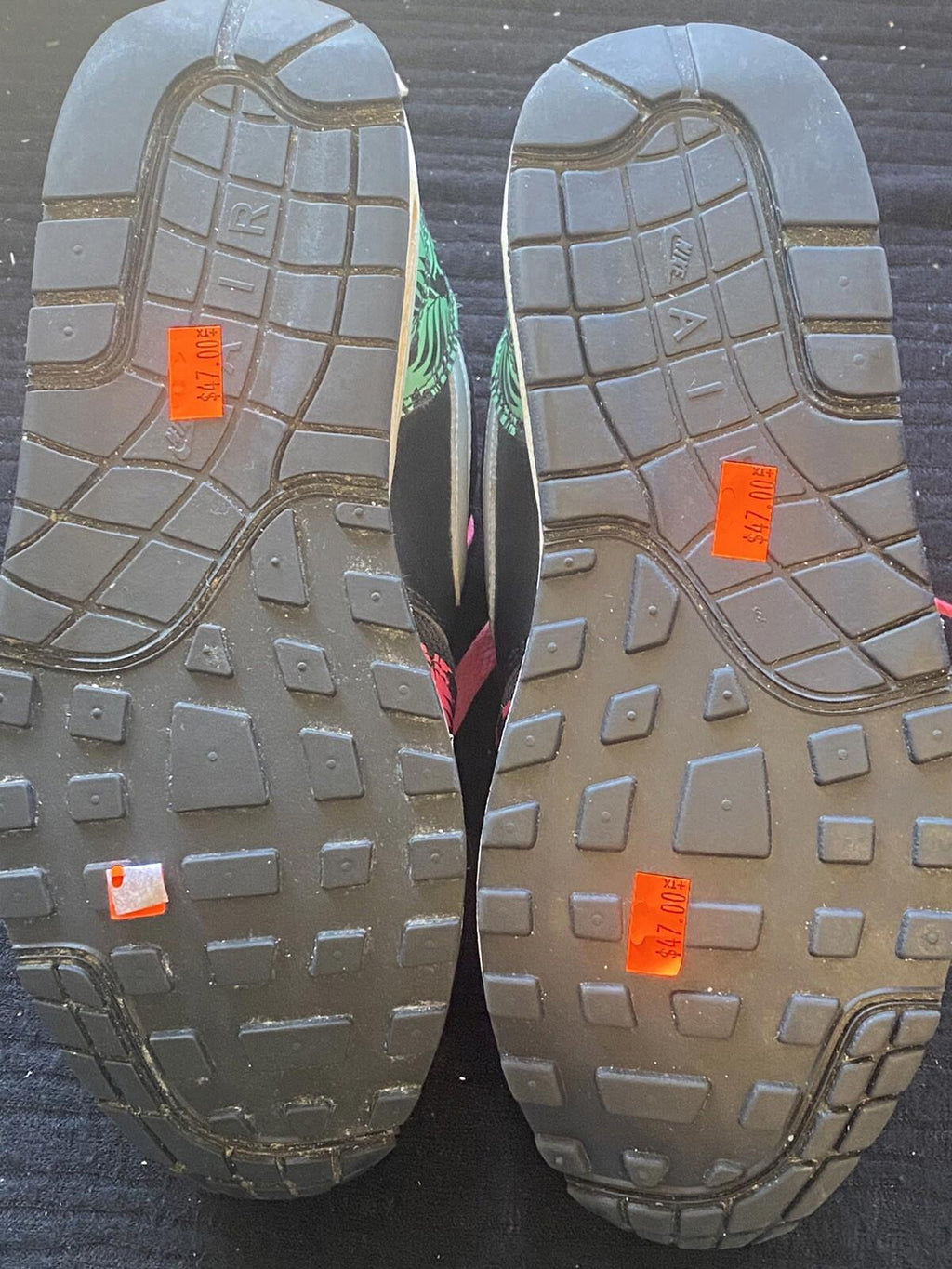 Kids Nike Air Max 90 s 6.5y 705479-001 Black Pink Orange