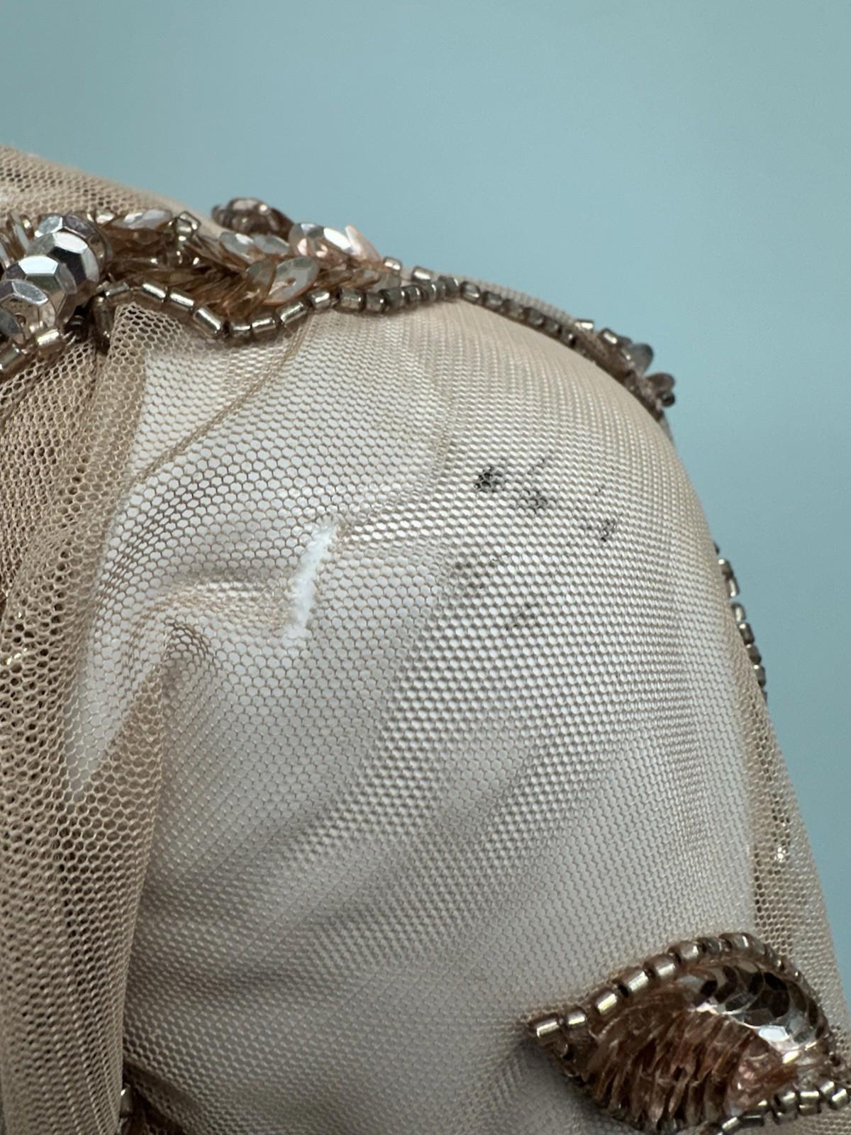 Adrianna Papel Embellished Sleeve Beaded Evening Gown Size 6