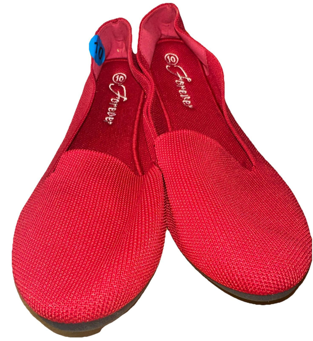Forever Red Knit Ballet Flat Women's Size 10 Preppy Academia
