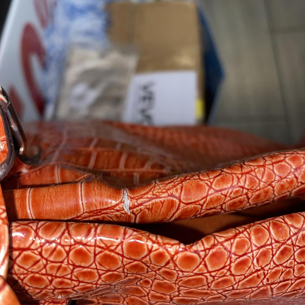 Rossetti Orange Faux Croc Skin Shoulder Bag