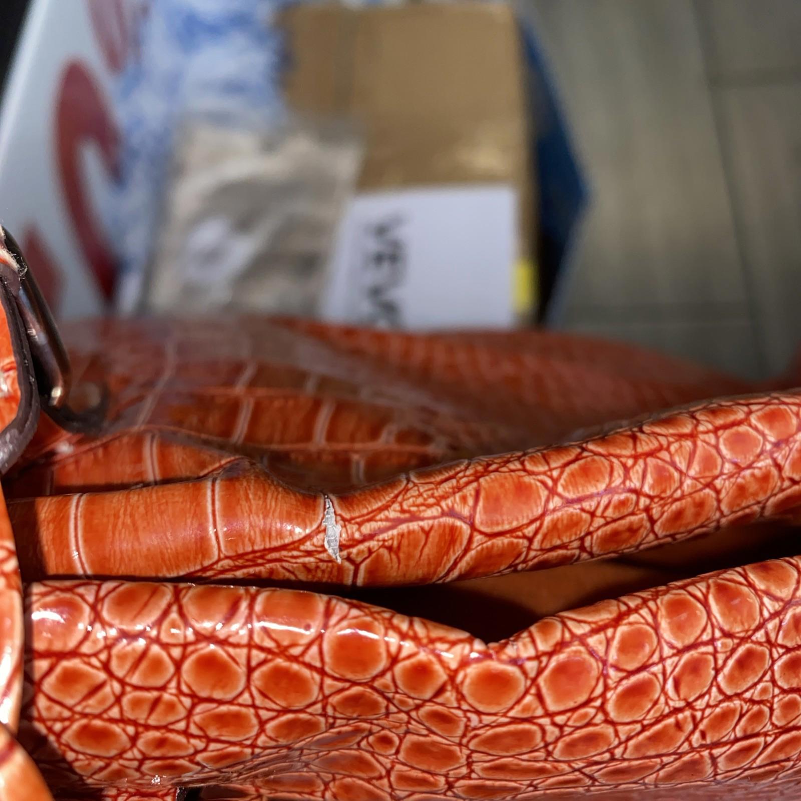 Rossetti Orange Faux Croc Skin Shoulder Bag