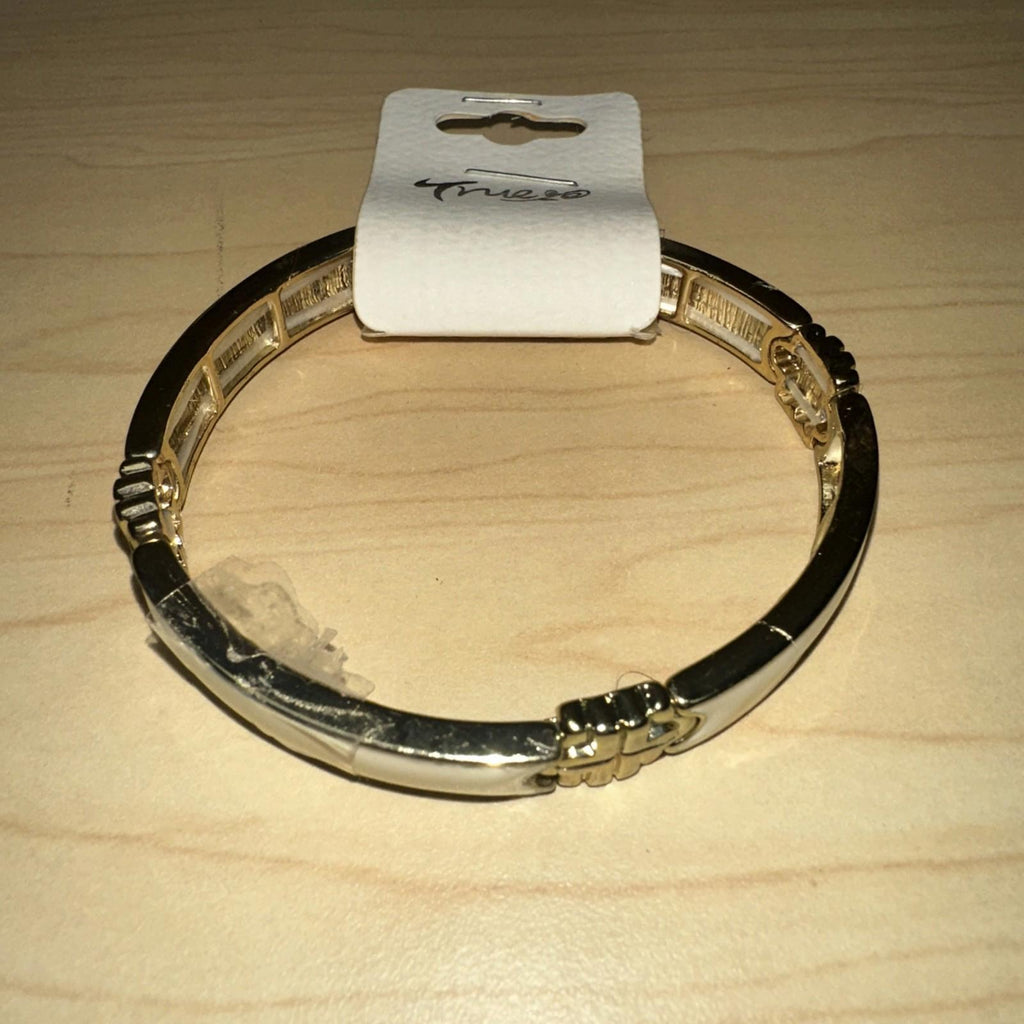 True White Stretch Bangle Bracelet