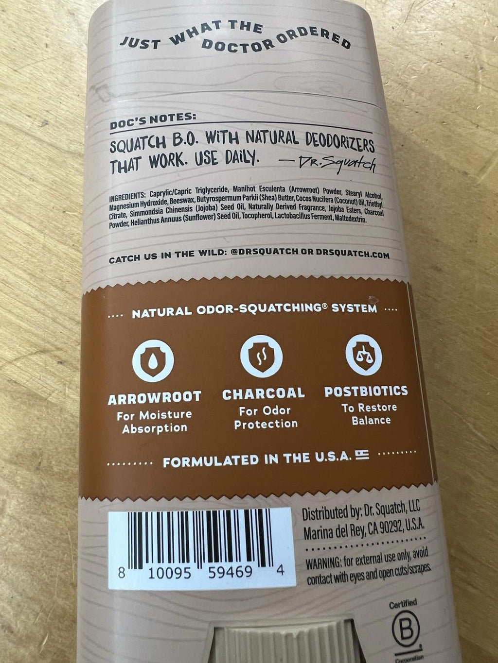 Dr. Squatch Wood Barrel Bourbon Deodorant 2.65 oz
