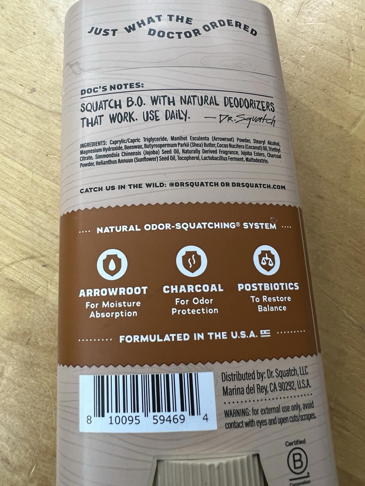 Dr. Squatch Wood Barrel Bourbon Deodorant 2.65 oz