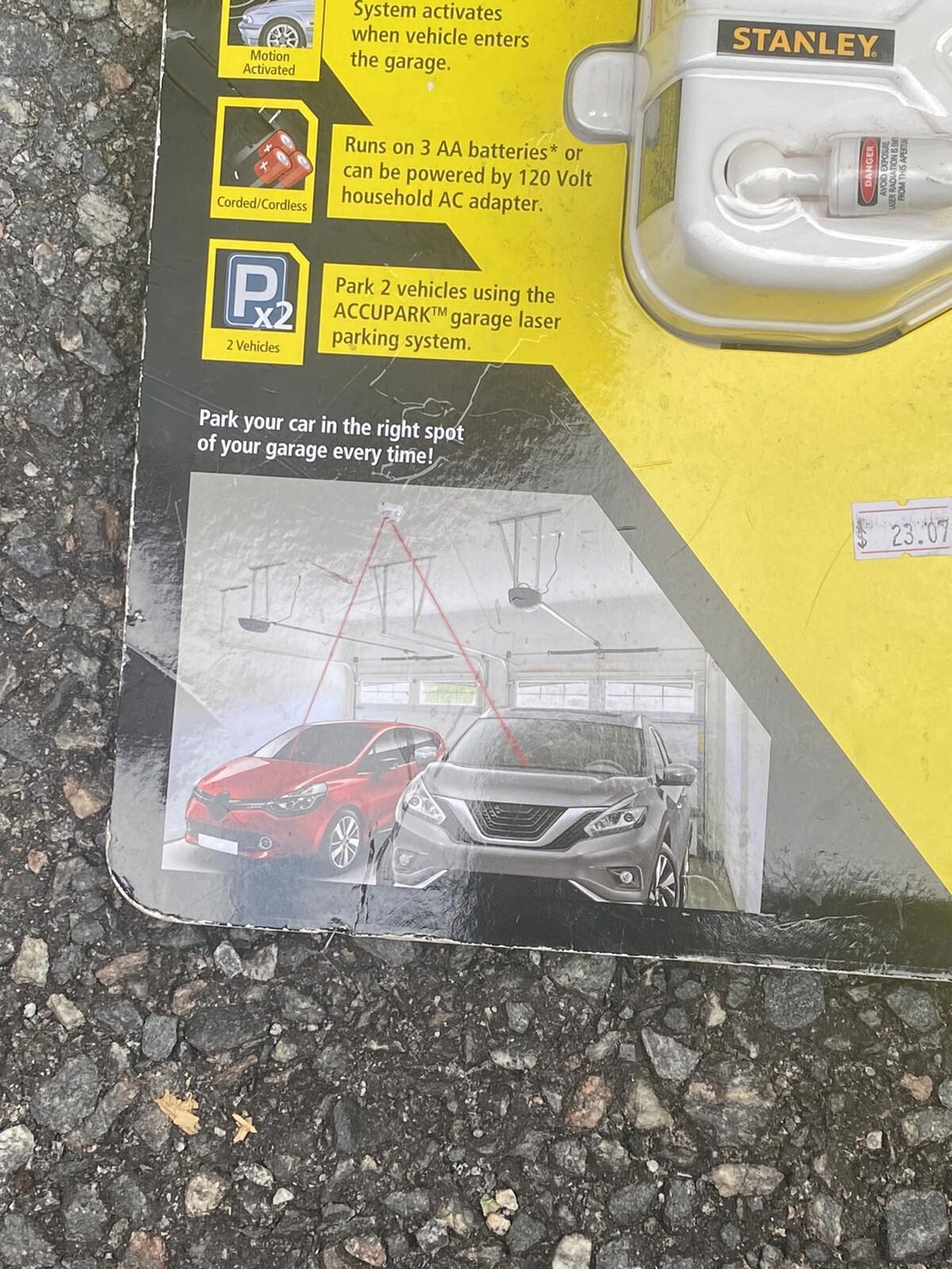 NEW Stanley Accupark Garage Parking 2 Car Laser Parking