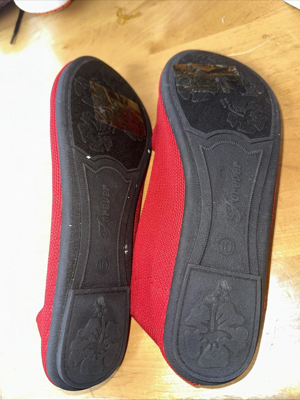 Forever Red Knit Ballet Flat Women's Size 10 Preppy Academia