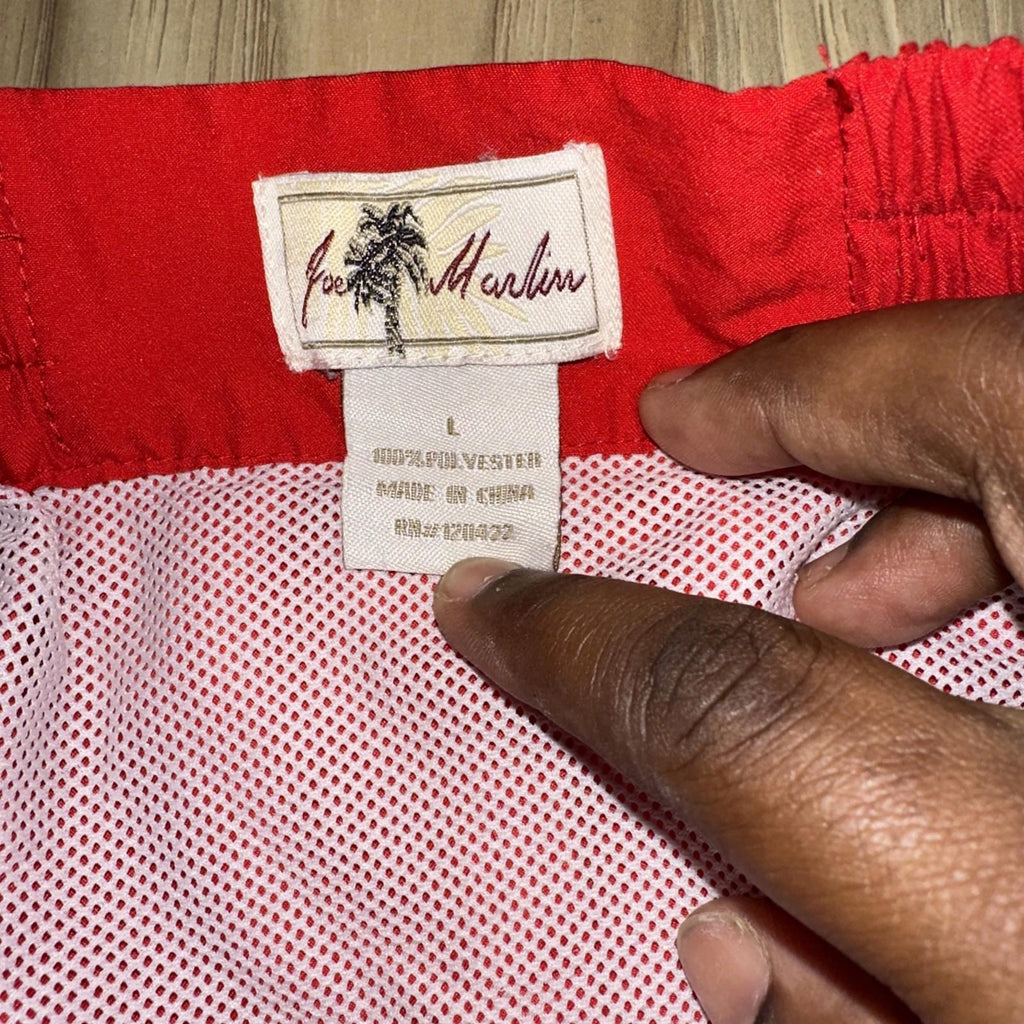 Joe Marlin Red Board Shorts With Mesh Lining Size Large