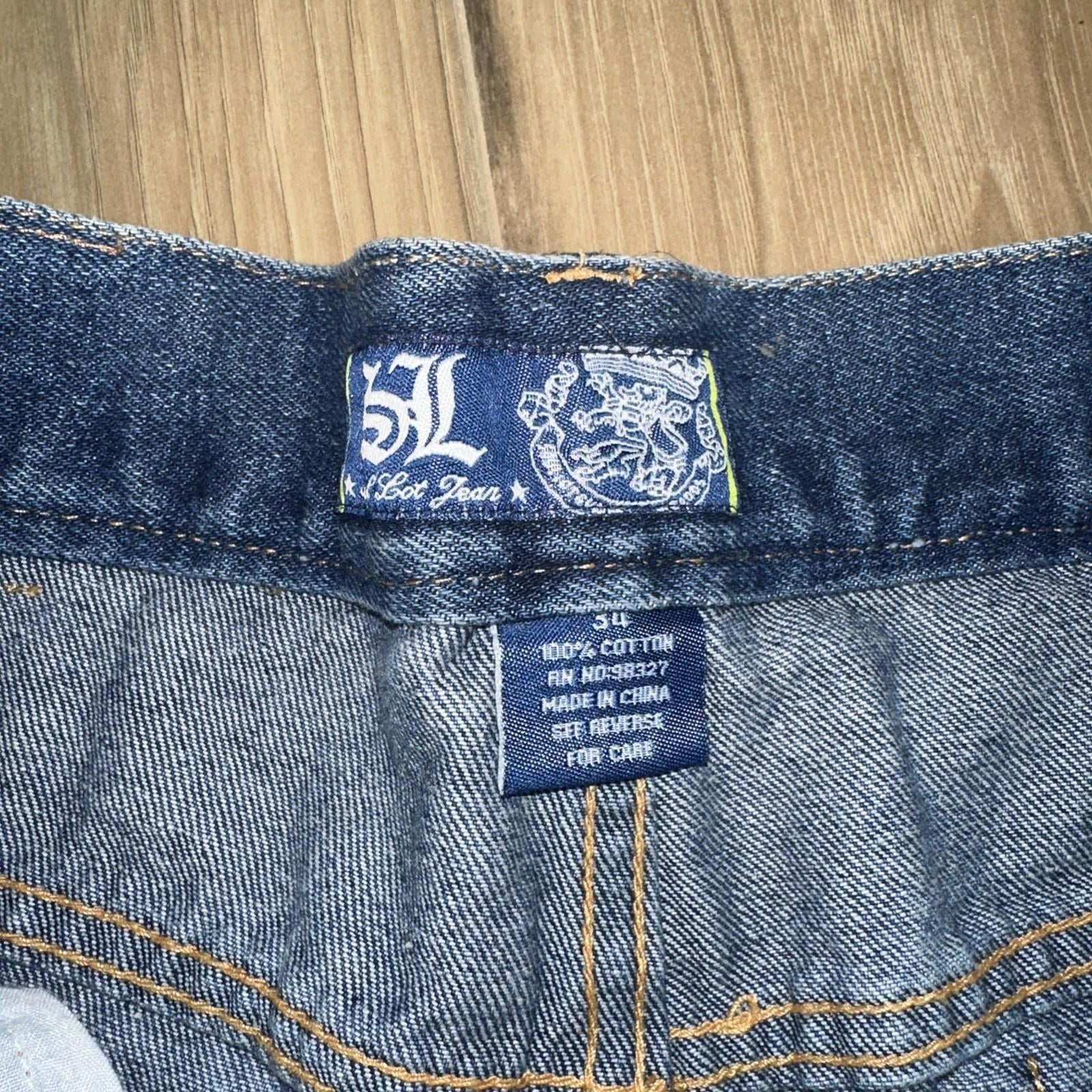 Vintage NBA Miami Heat Shaq Patch Jean Denim Shorts 34 Y2K