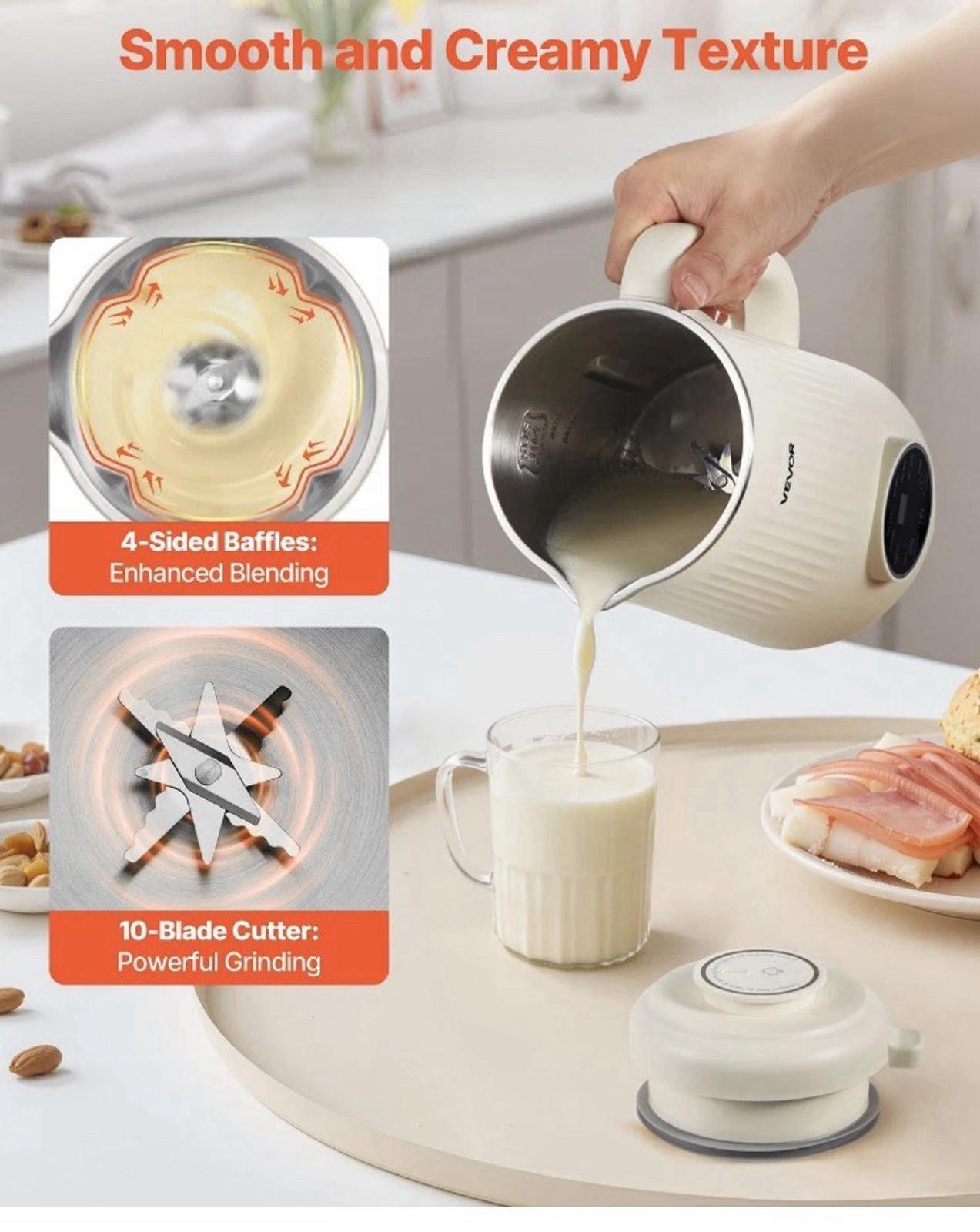 VEVOR 8-in-1 Nut Milk Maker 41 oz Soy Milk Maker Homemade