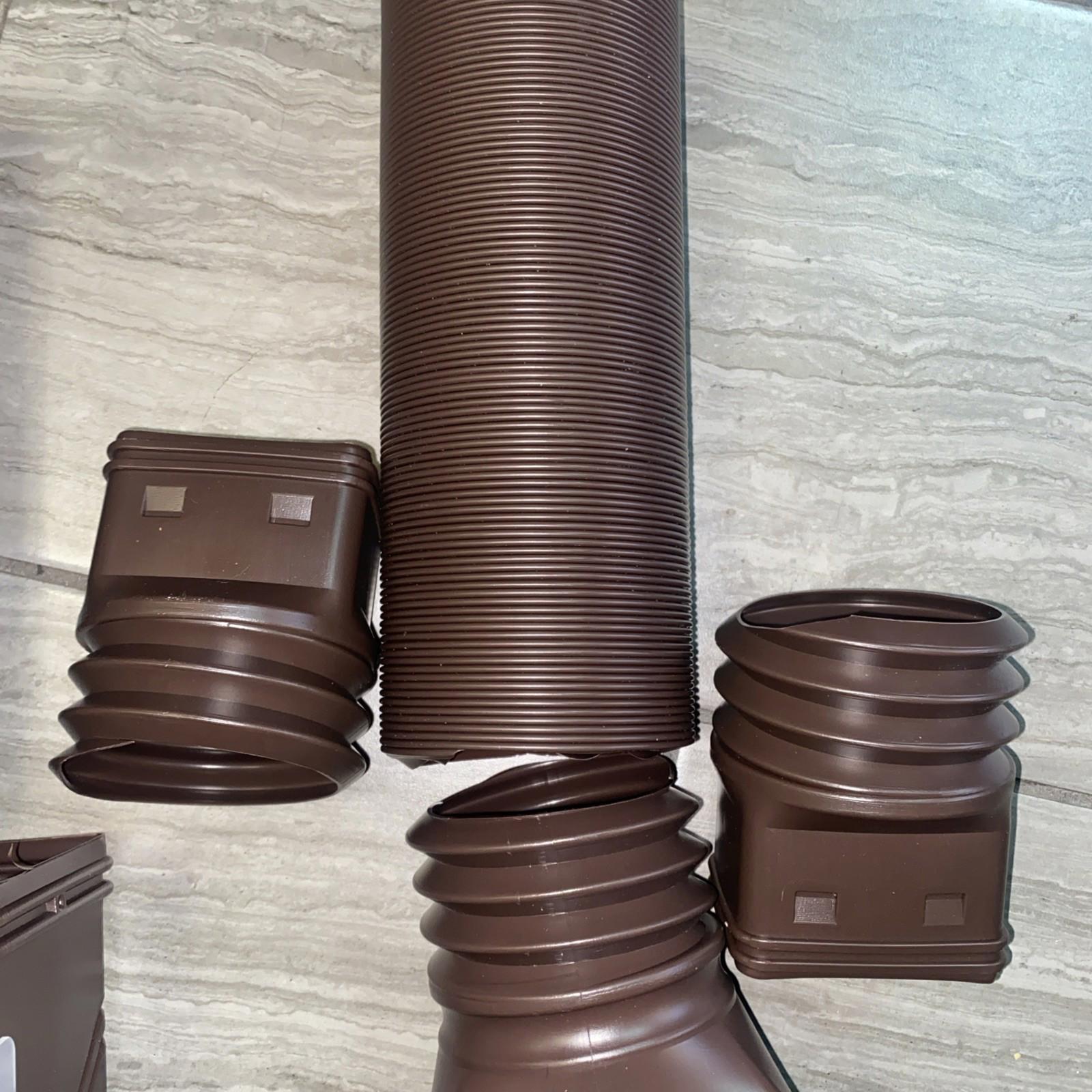 VEVOR Corrugated Drain Pipe With Adapters Brown HC3003G2