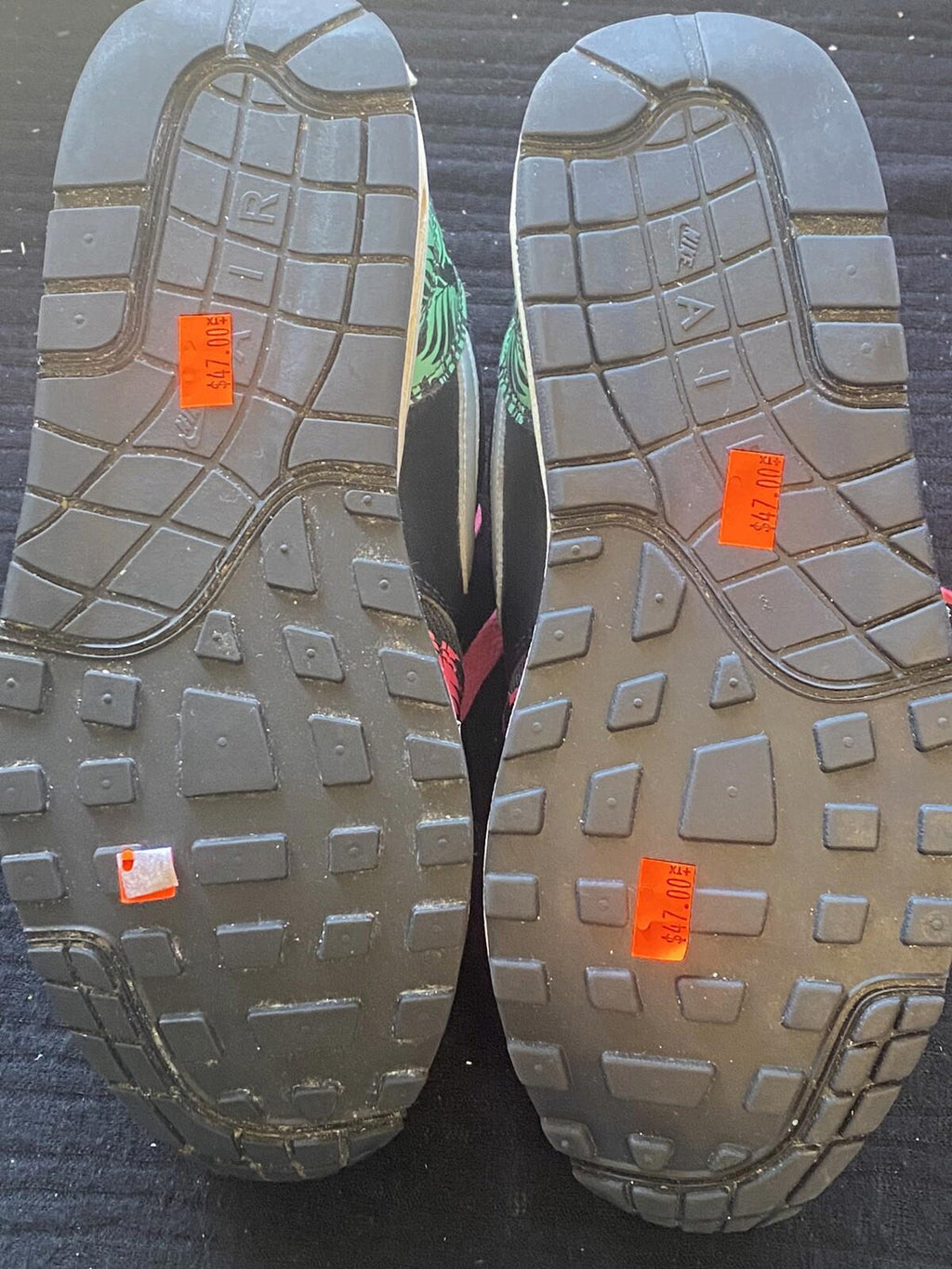 Kids Nike Air Max 90 s 6.5y 705479-001 Black Pink Orange