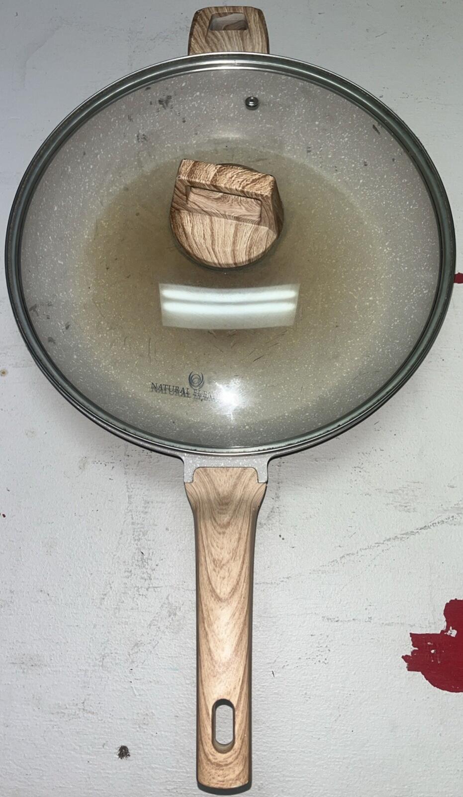 WOODSTONE Skillet Frying Pan 12”Heavy Duty Nonstick 2 Handle
