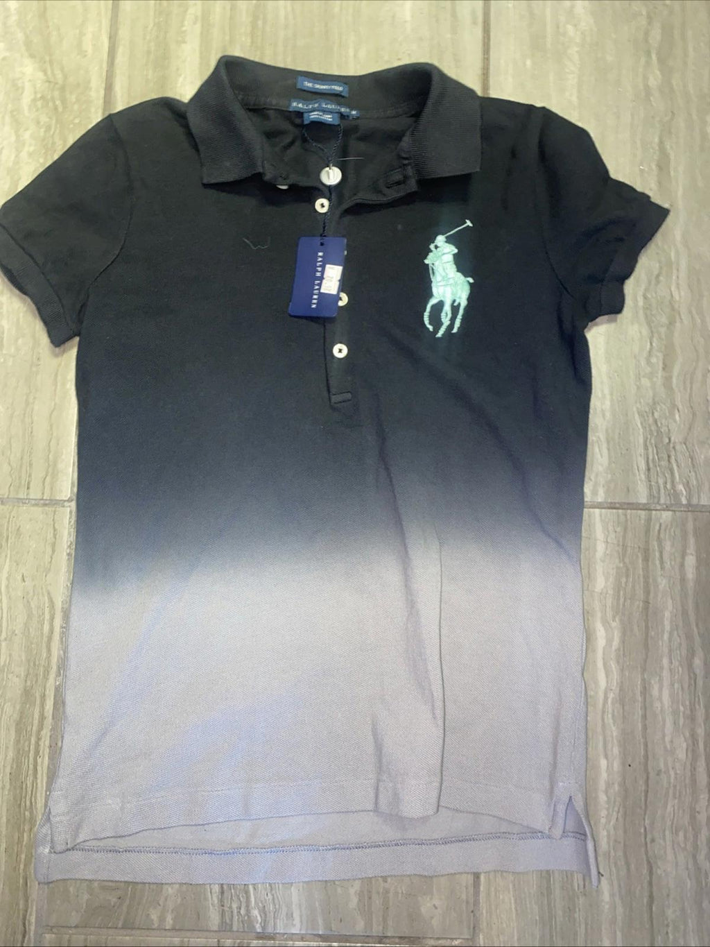 POLO Ralph Lauren Big Pony Navy Light Blue Gray M Slim Fit