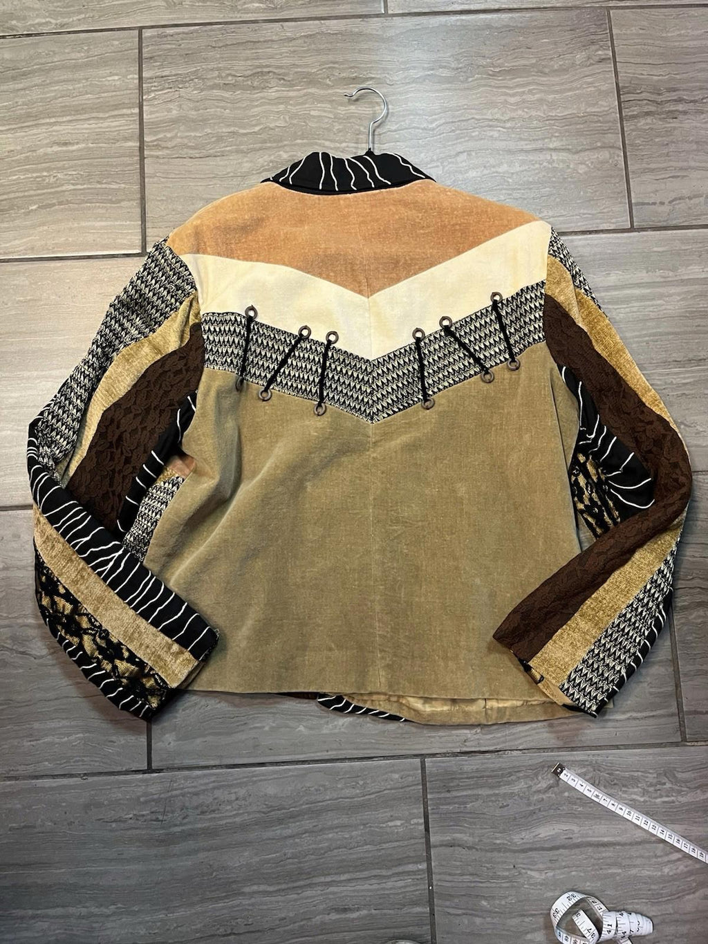 Sandy Starkman Patchwork Animal Print Jacket Size XL