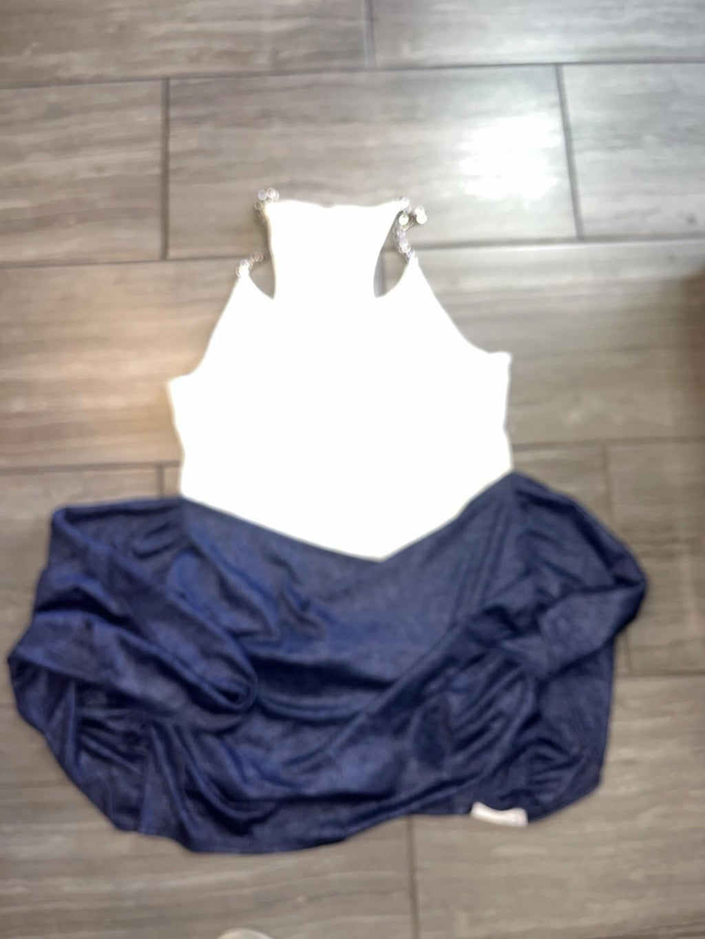 NWT Micas White Chain Straps Racingback Tank Top Size 2XL
