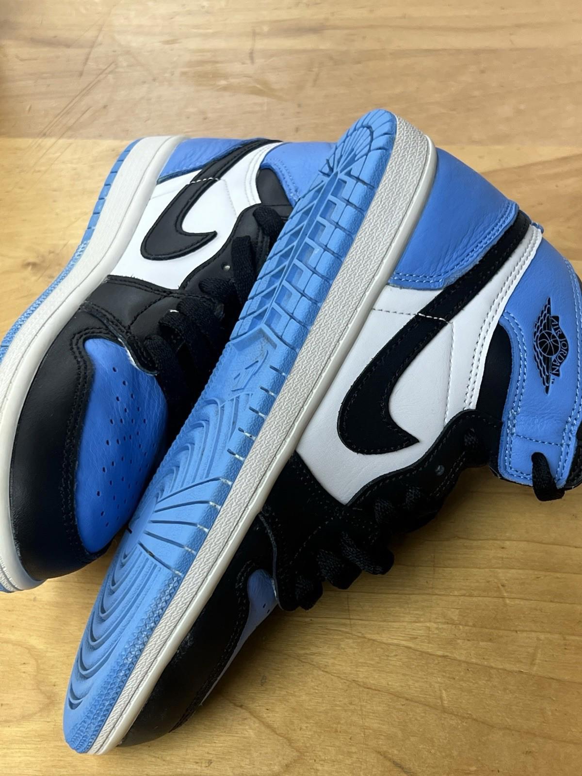 Jordan Air Jordan 1 Mid Shoes Boys  3Y Blue Black Basketball