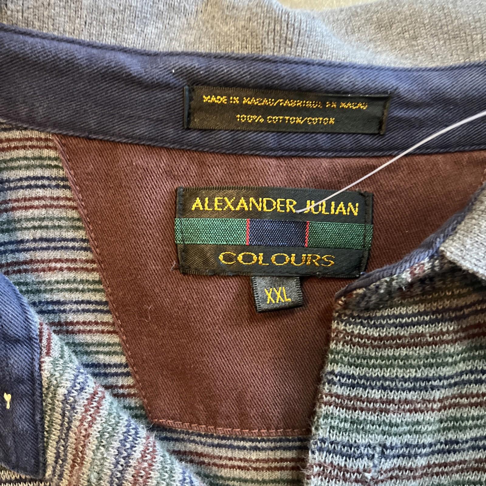 VTG Colours Alexander Julian Polo Shirt XXL Long Sleeve