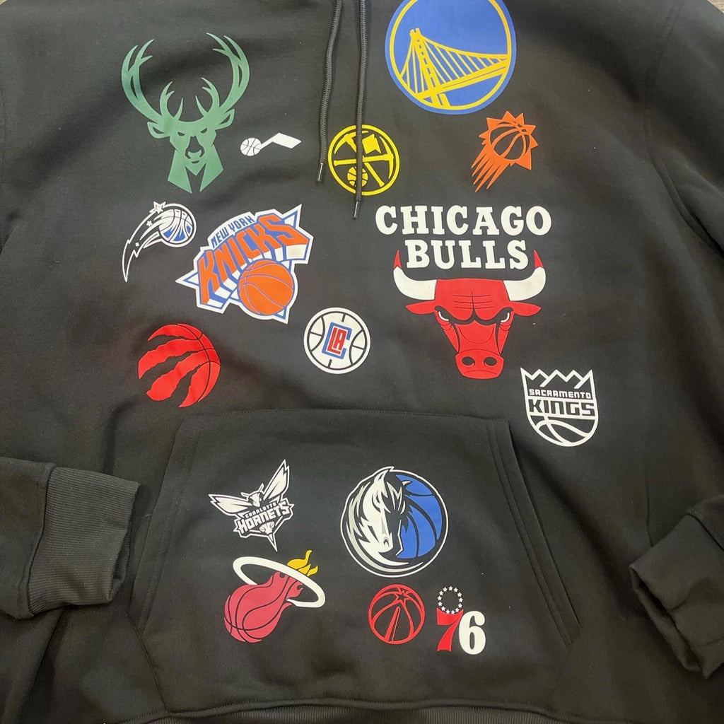 Men’s Ultra Game NBA Team Logos Pullover Hoodie Black 3XL