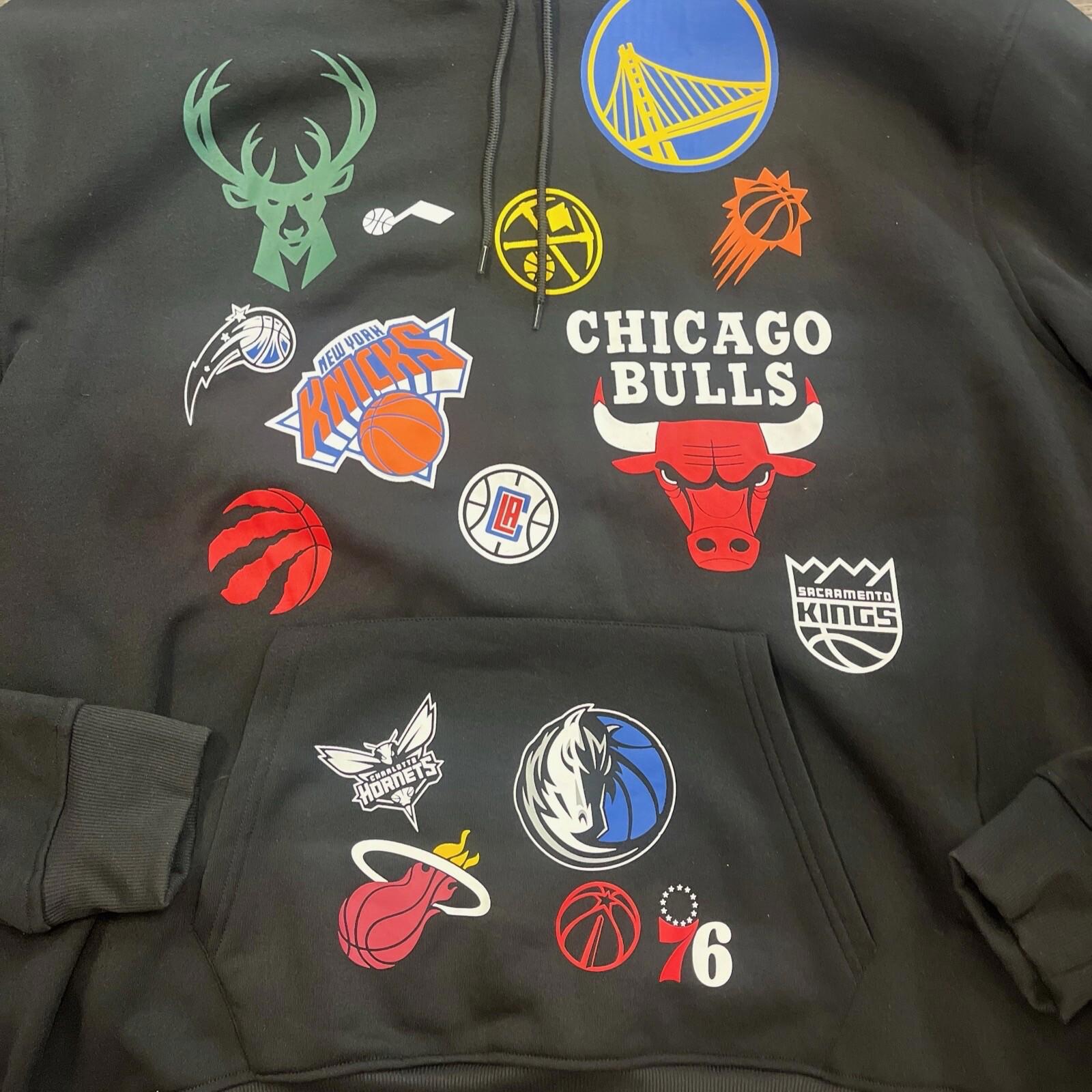 Men’s Ultra Game NBA Team Logos Pullover Hoodie Black 3XL