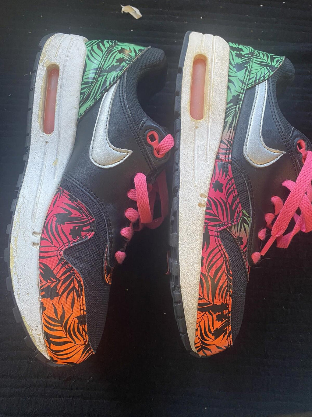 Kids Nike Air Max 90 s 6.5y 705479-001 Black Pink Orange