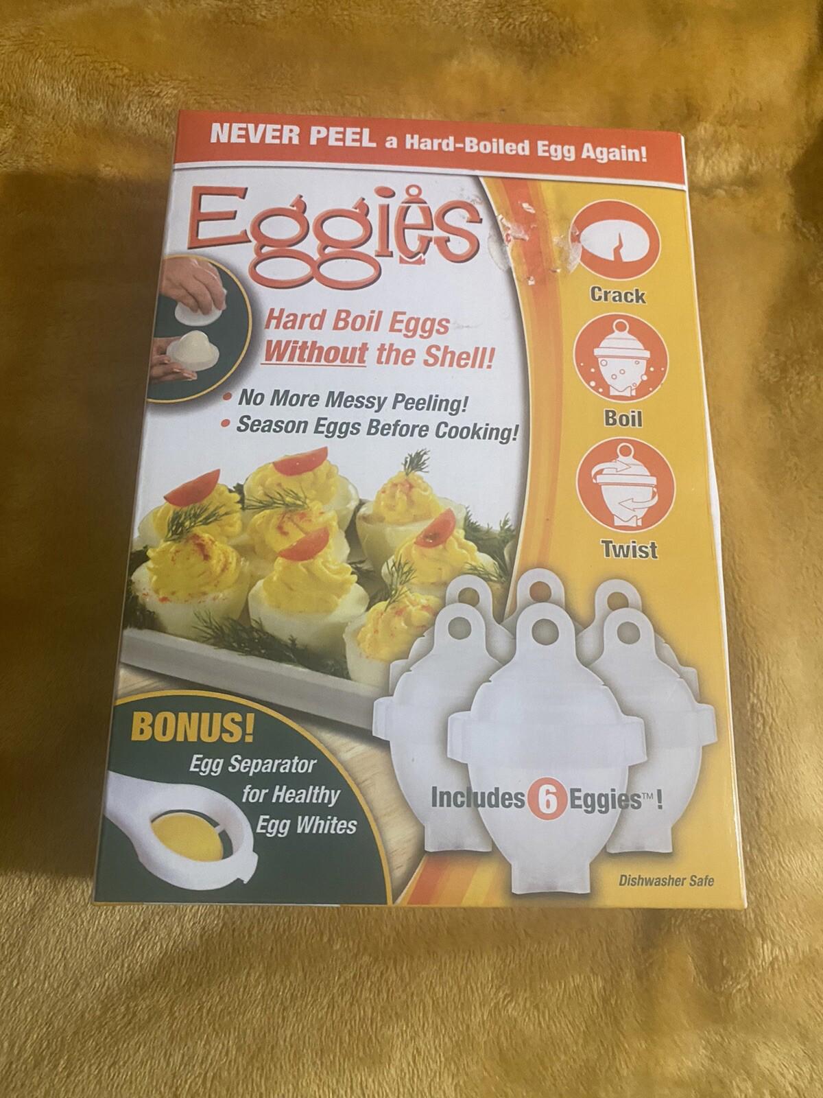 NEW Eggies Hard Boil Egg Cooker (6) with Bonus Egg White