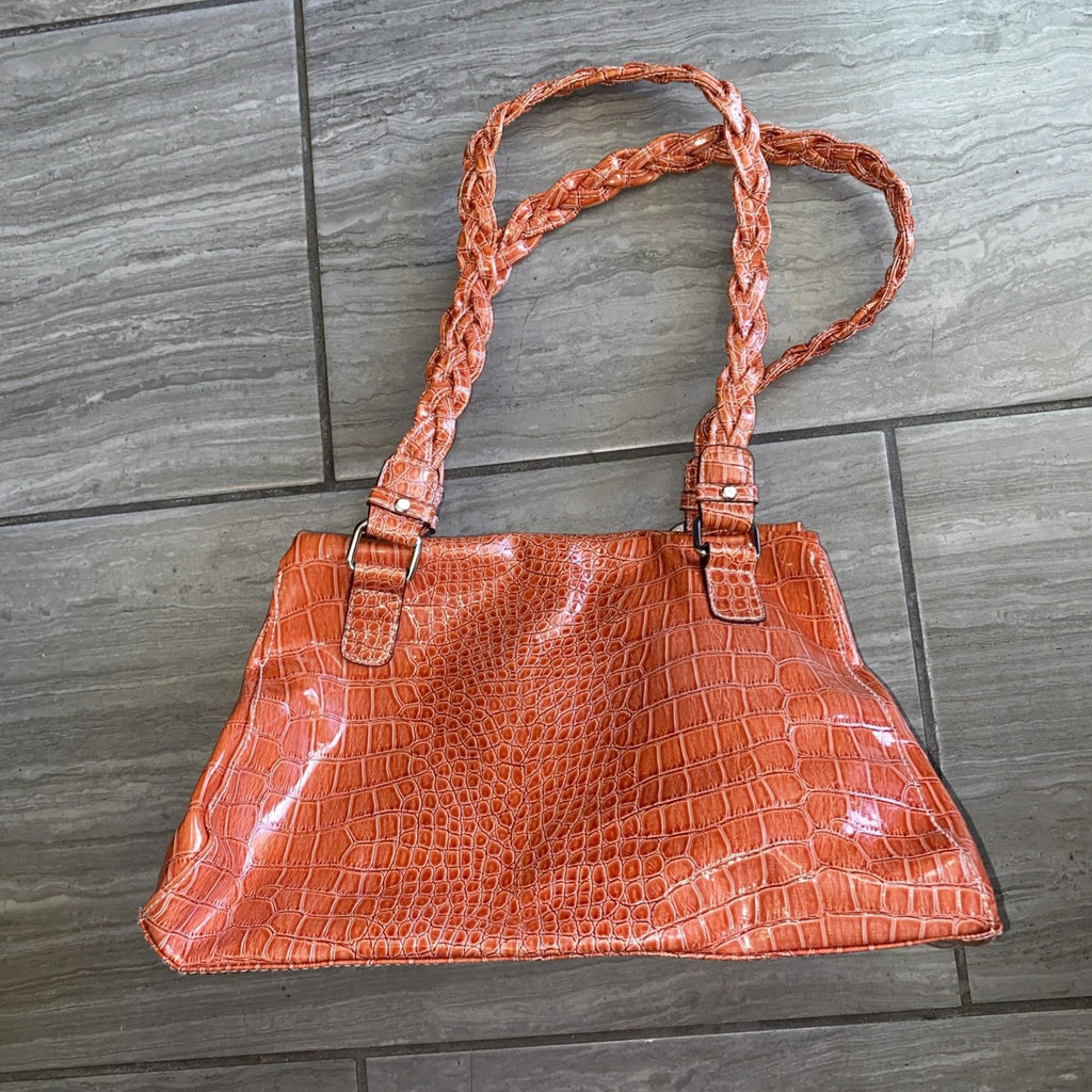 Rossetti Orange Faux Croc Skin Shoulder Bag