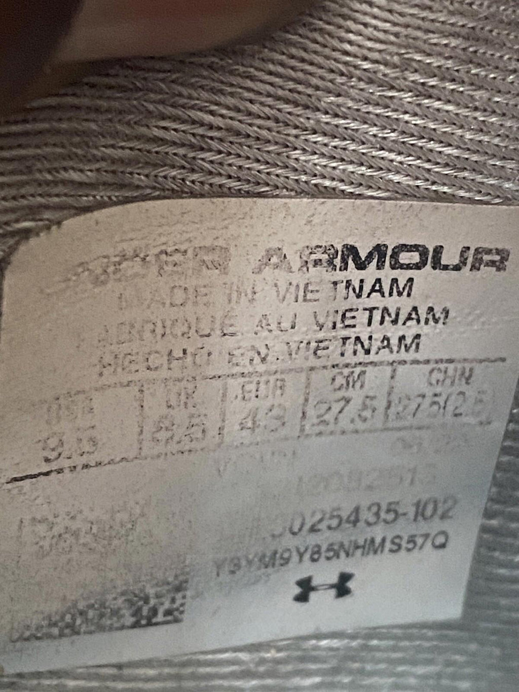 Under Armour Project Rock 5 Men's Size 9.5 Shoes White
