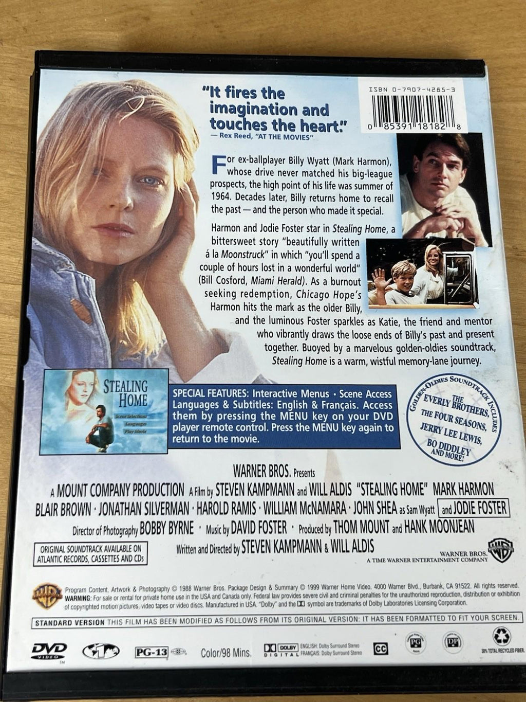 Stealing Home DVD. Mark Harmon, Jodie Foster