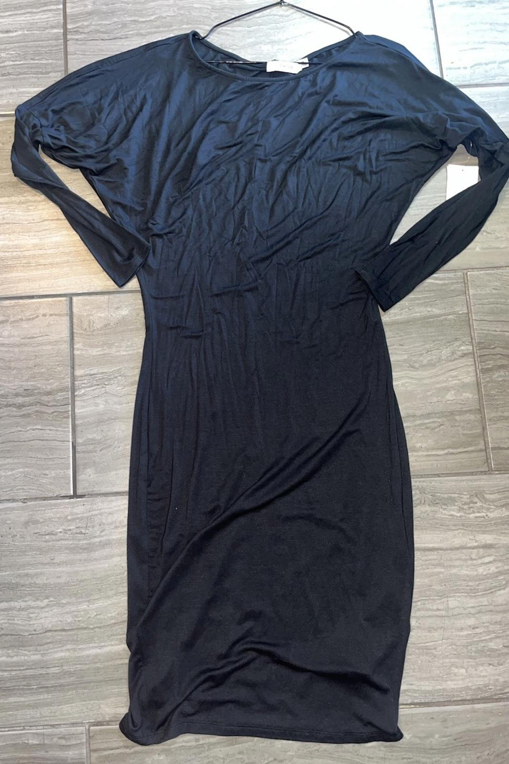 NWT Just Fab Black Maxi Long Sleeve Dress Size Medium