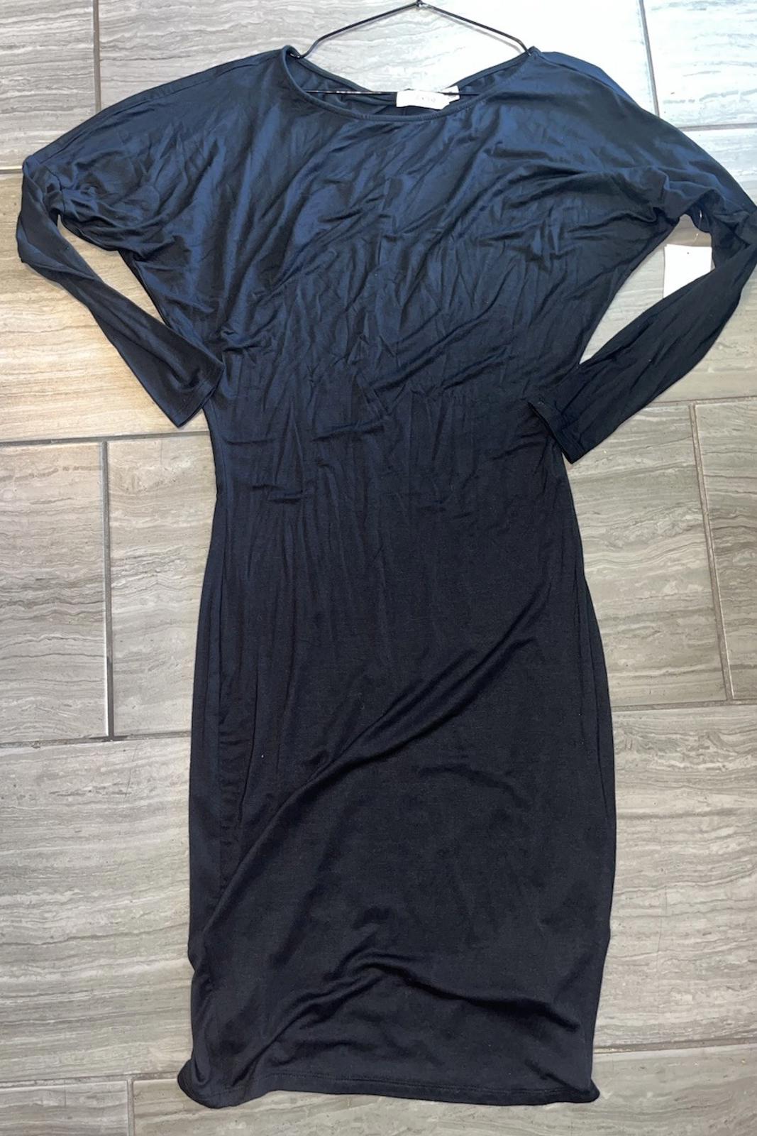 NWT Just Fab Black Maxi Long Sleeve Dress Size Medium
