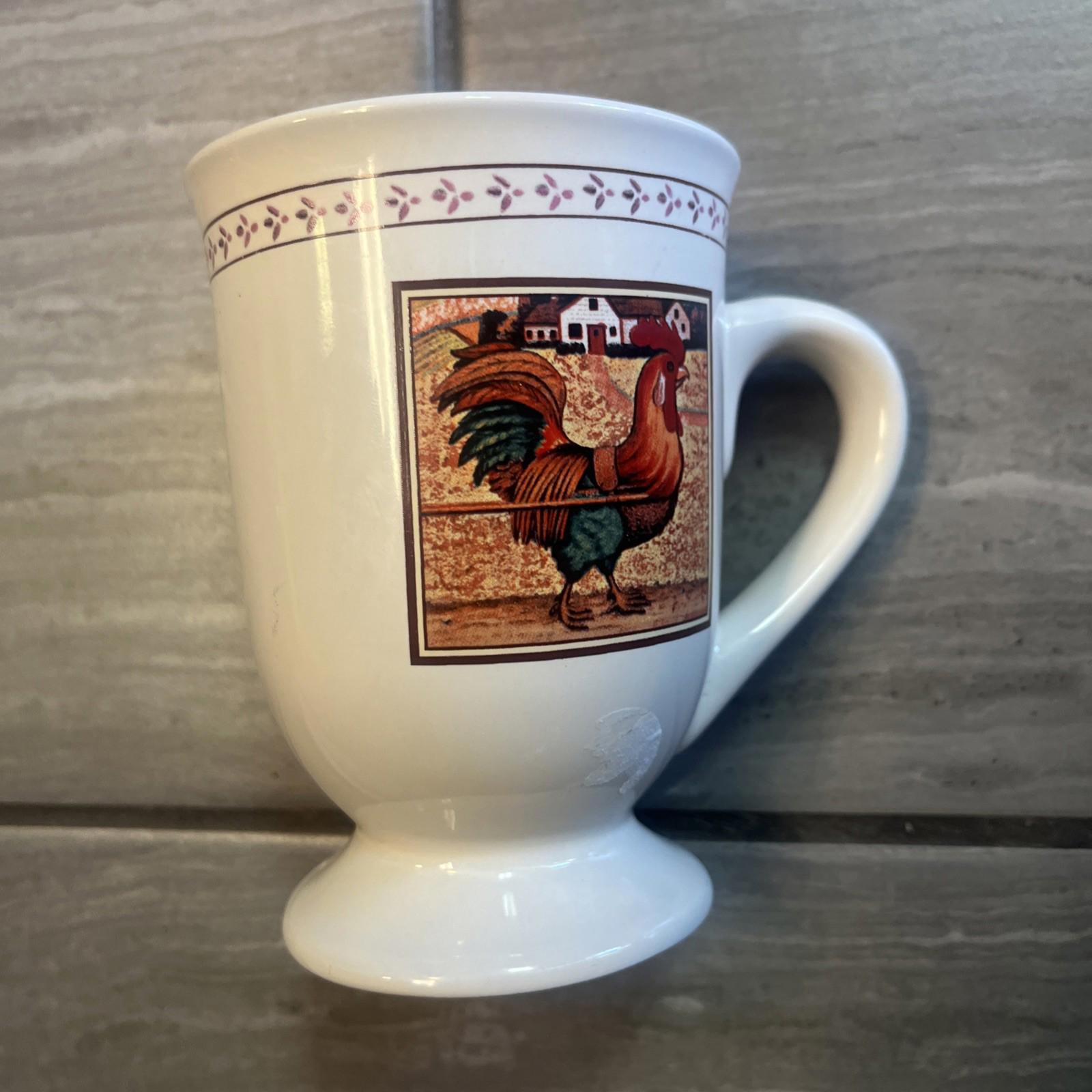 BI Inc. Pedestal Rooster Coffee Mug Cup Replacement Rustic