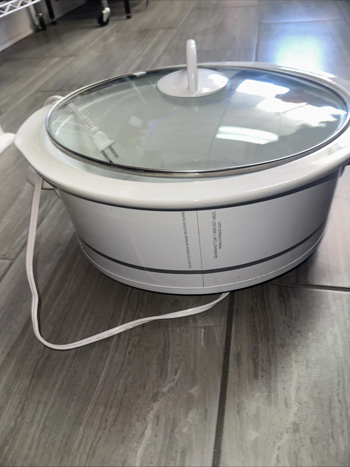 Rival 3860 6Qt Oval Crock Pot Slow Cooker Smart Pot White
