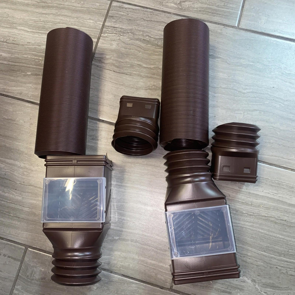 VEVOR Corrugated Drain Pipe With Adapters Brown HC3003G2