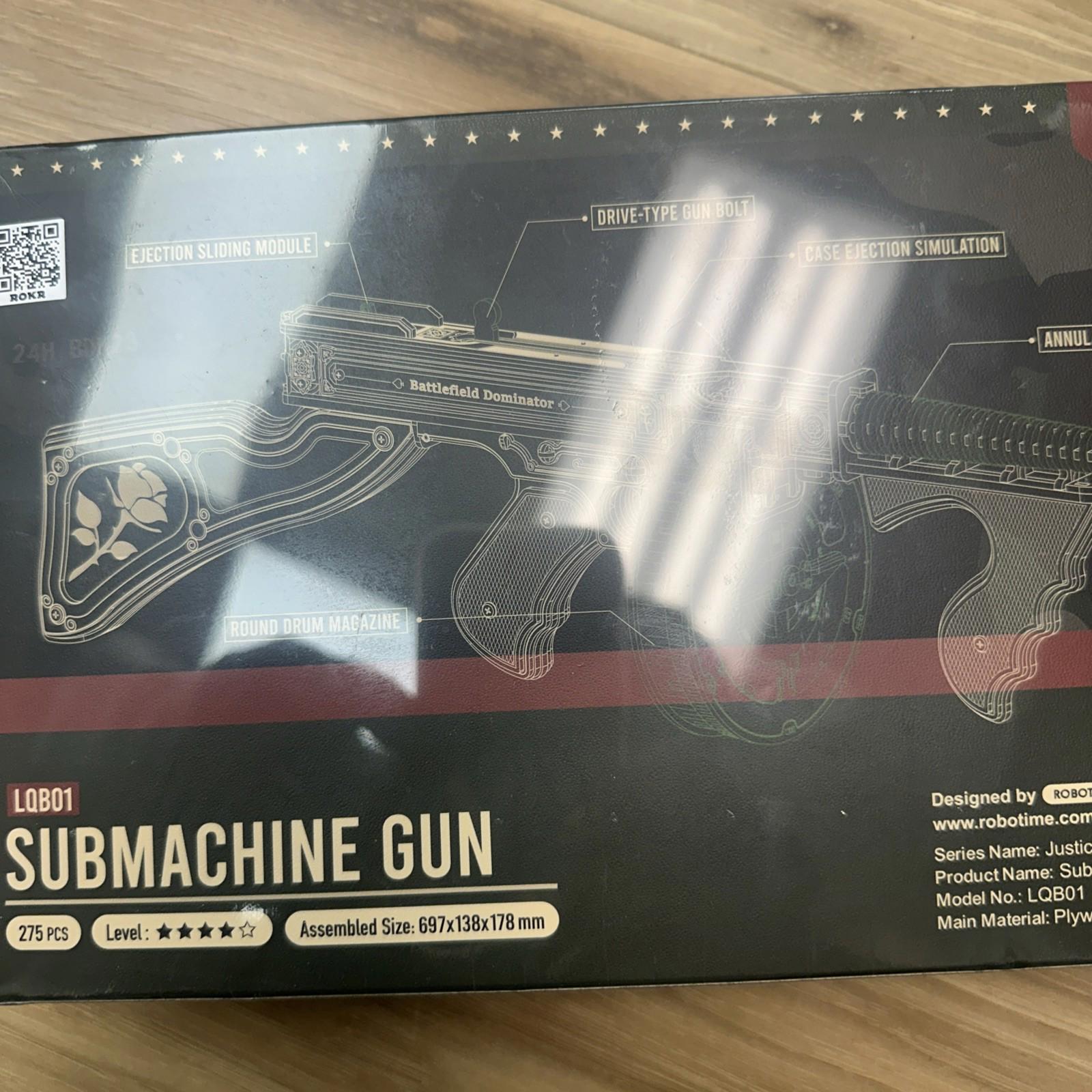 Rokr Wooden Puzzle Submachine Gun Justice Guard Age 14+ New