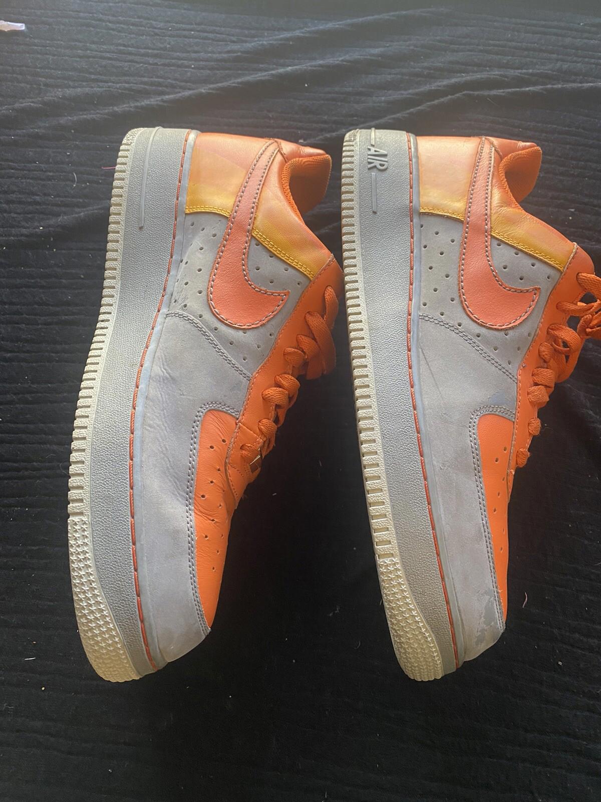 Nike Air Force AF-1 '82 Size 12  Orange Gray Yellow 2007 Low