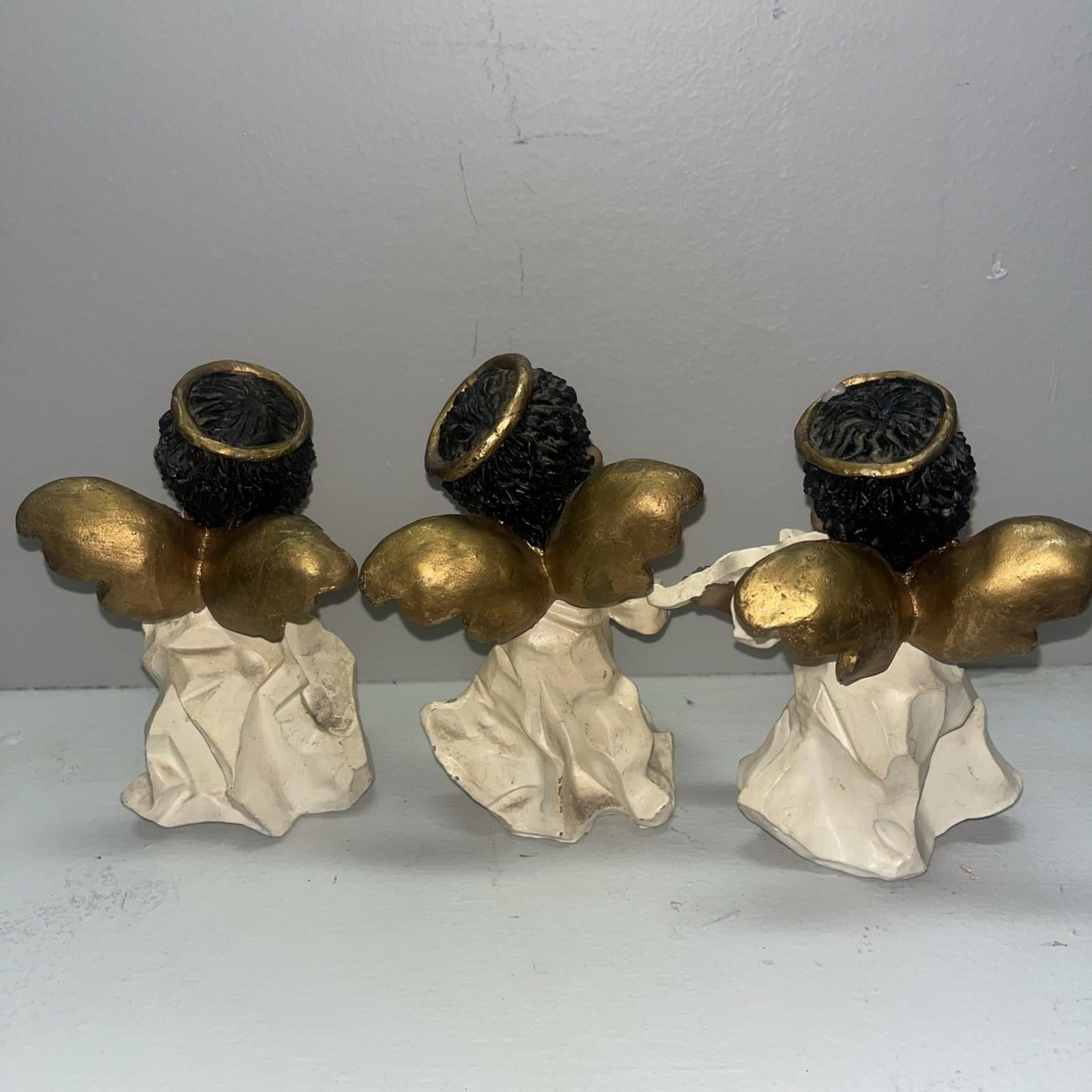 Lot Of 3 African American Child Angels Figurine