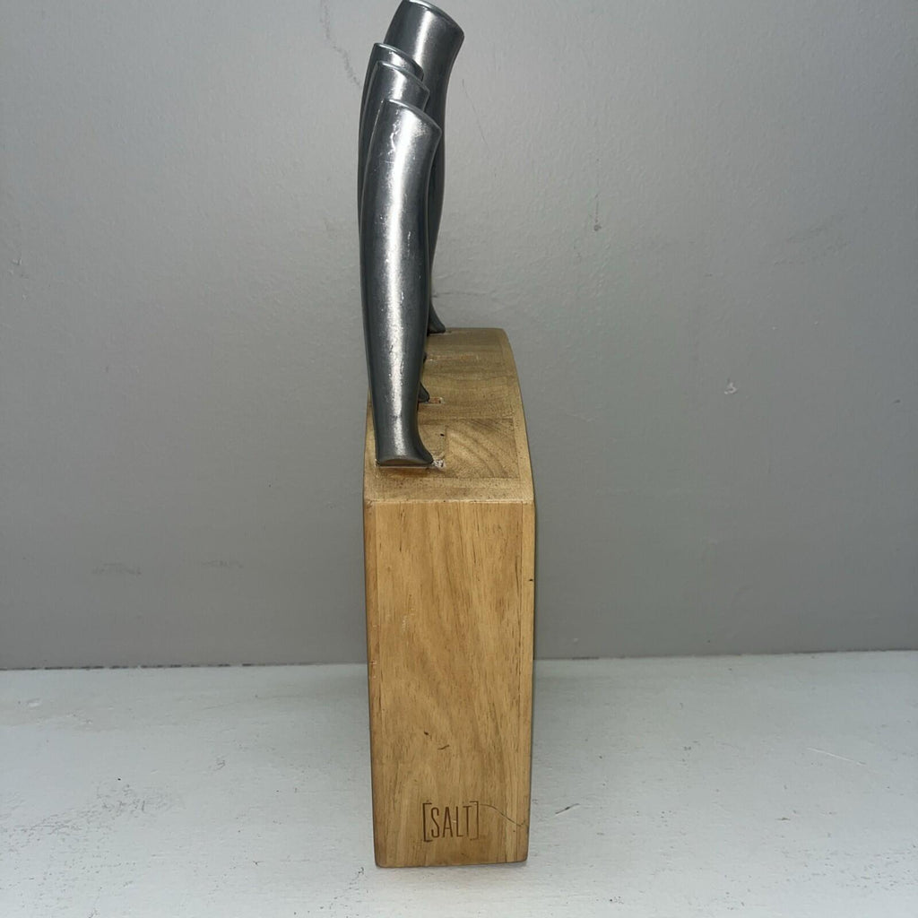 Salt 4 Piece Knife Set With Wooden Holder