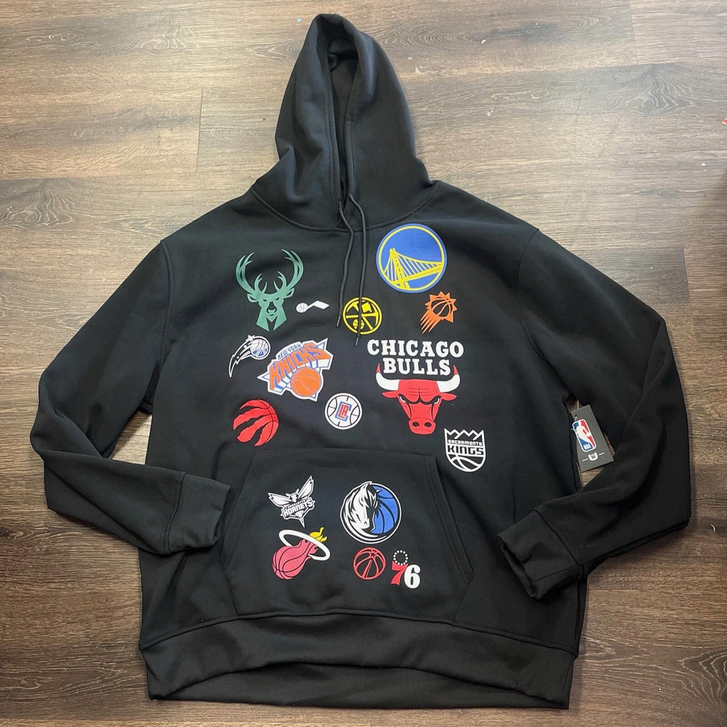 Men’s Ultra Game NBA Team Logos Pullover Hoodie Black 3XL
