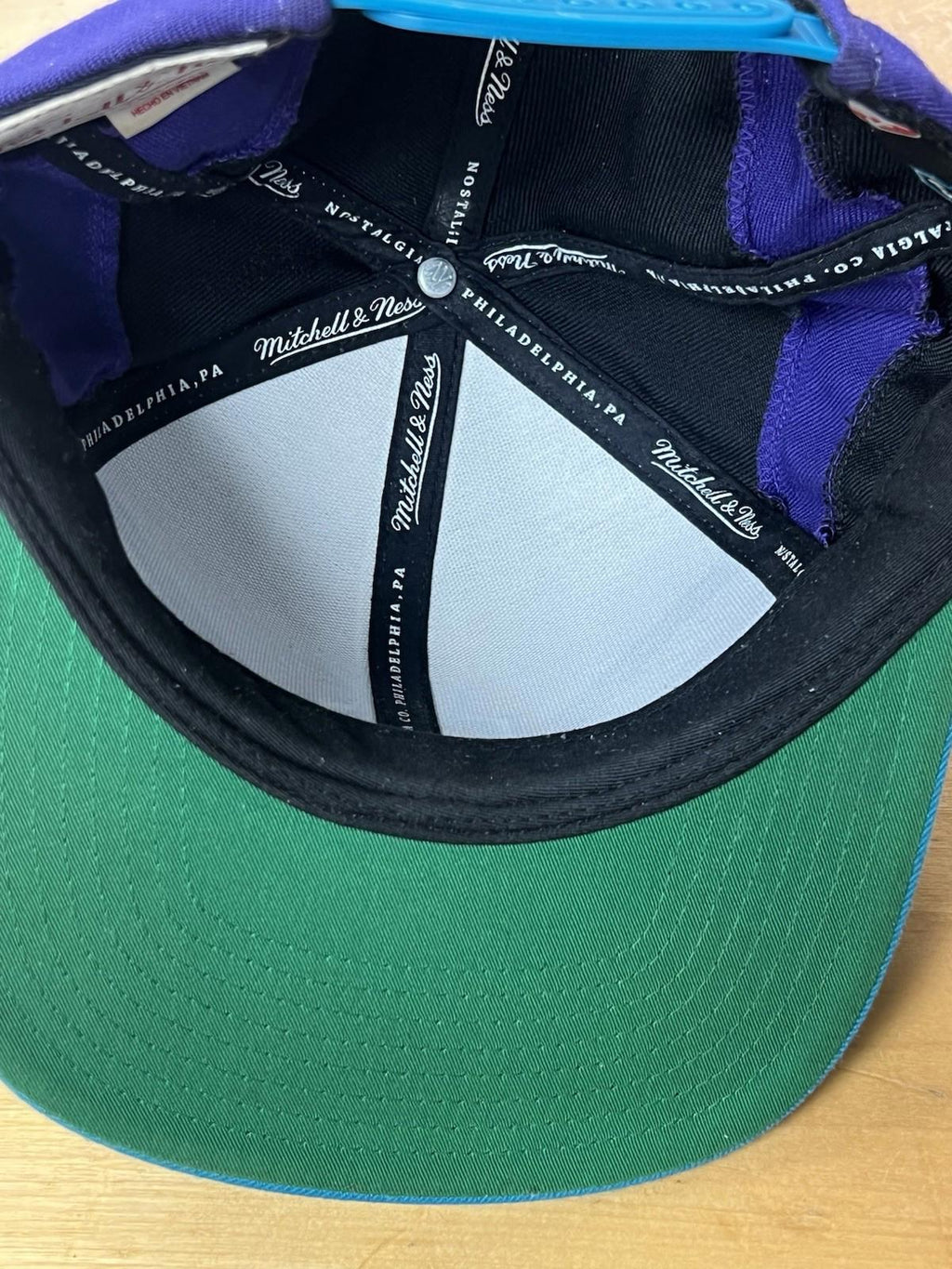 Charlotte Hornets Mitchell & Ness Teal Black Trim Snapback  Hat 2014
