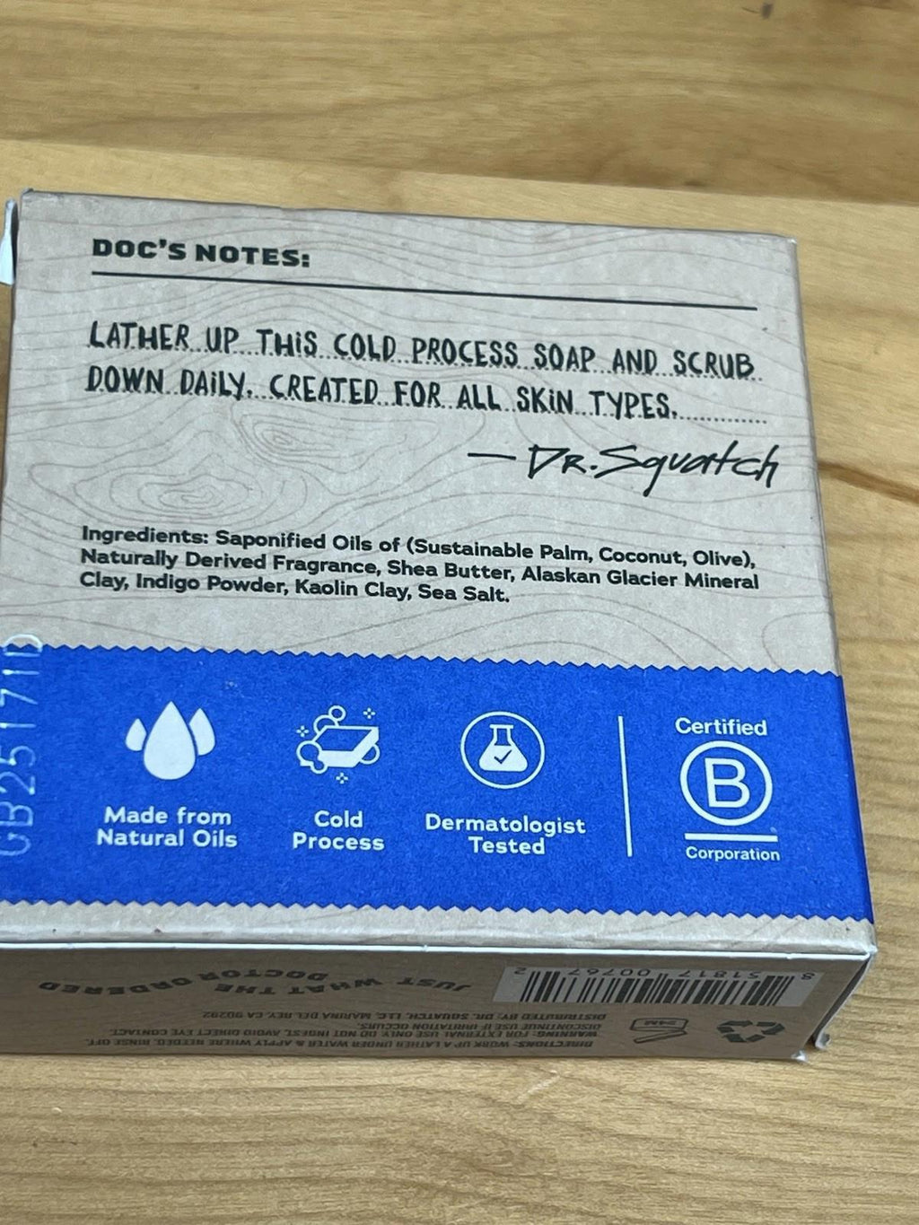 Dr Squatch Men's Natural Soap Fresh Falls 5 oz bar
