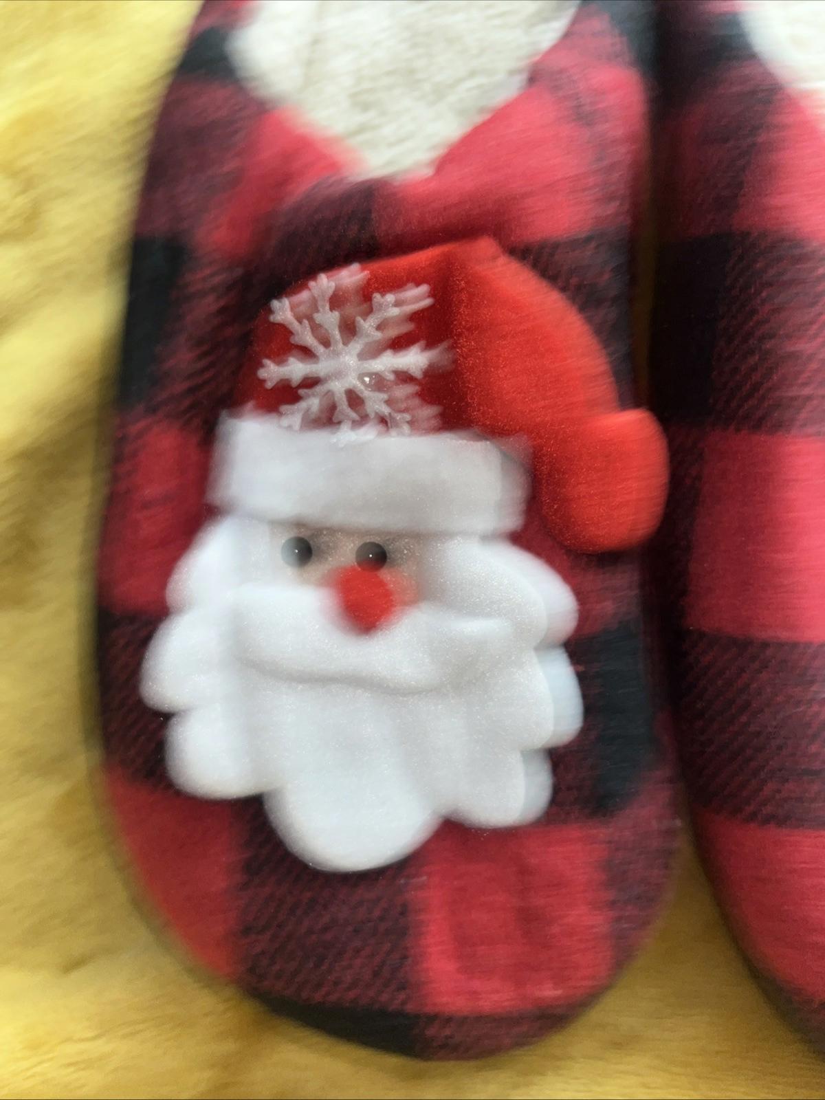 Christmas Indoor Fuzzy Shoes Flat Plaid Household 10