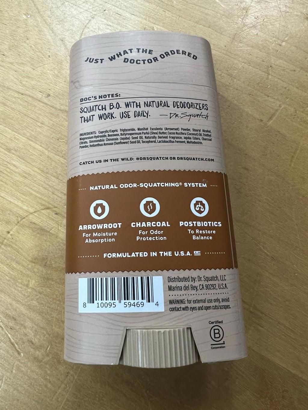 Dr. Squatch Wood Barrel Bourbon Deodorant 2.65 oz
