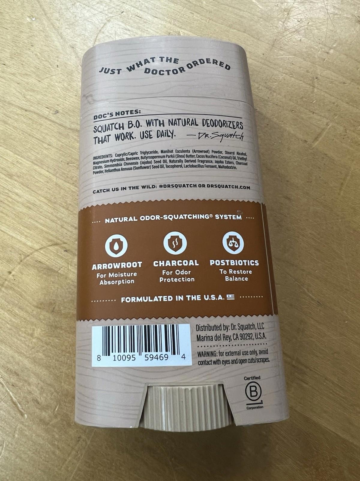 Dr. Squatch Wood Barrel Bourbon Deodorant 2.65 oz